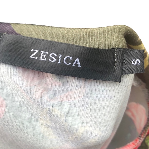 Zesica Hunter Green Pink Floral Long Sleeve Dress size Small - Picture 3 of 11